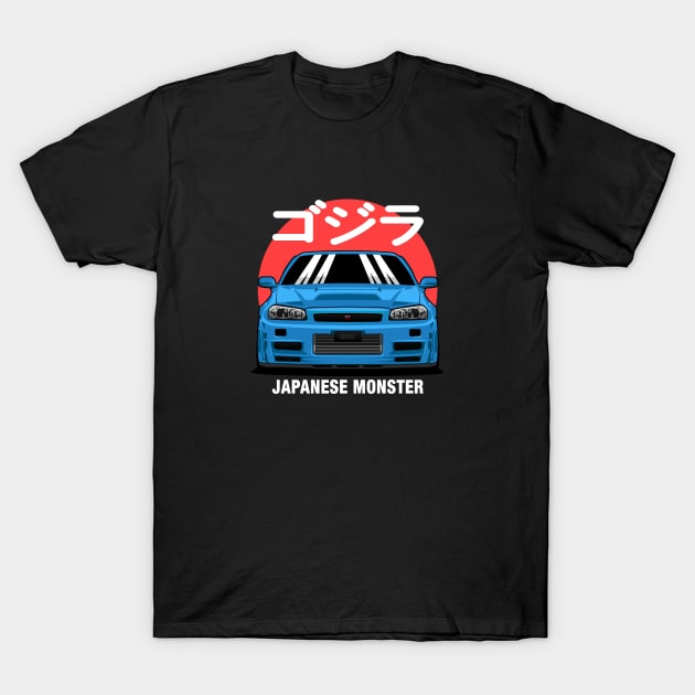 Nissan Skyline R34 "Japanese Monster" T-Shirt by Rafael Pando